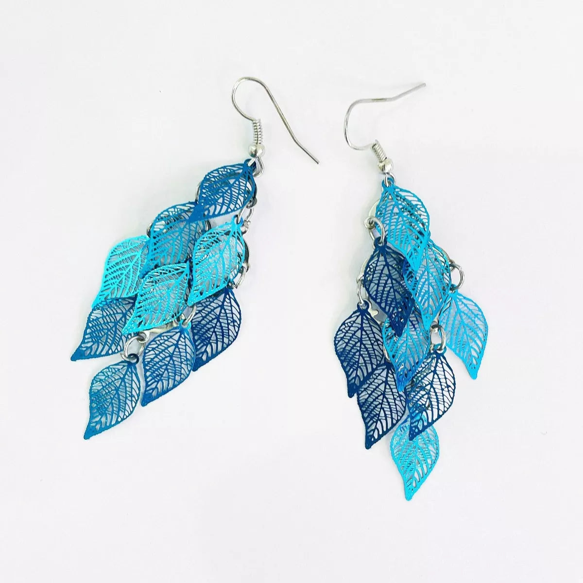 Women's Earrings Leaf Dangle Zinc Alloy Silver-plated Jewelry Sky Blue One Size c147839f-6f79-4846-82bb-e329ea89d6ff-Max-Origin Trendsi