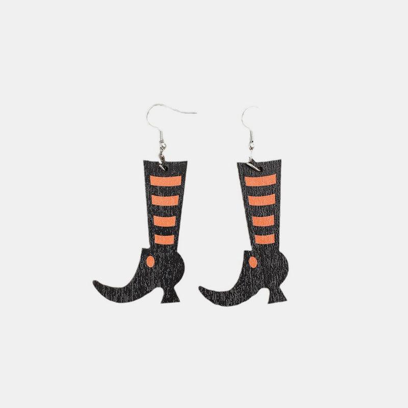 Wooden Boots Halloween Alloy Drop Earrings Black One Size c149d691-489f-4464-9e6c-423cadbf3281-Max Trendsi