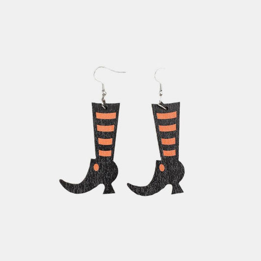 Wooden Boots Halloween Alloy Drop Earrings