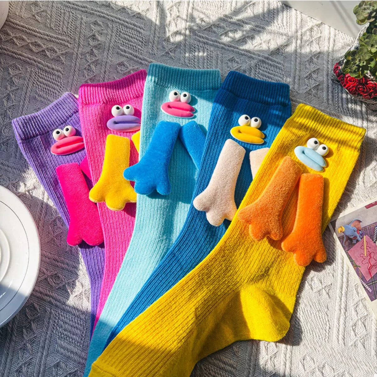 Women's Crew Socks Cartoon Ribbed Knit Cute Funny Accessories Pink One Size c15ed1ed-3960-42fa-909c-3eb386f3af59-Max-Origin Trendsi