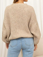 Women's Sweater Round Neck Dropped Shoulder Oversized Knit Pullover c18305ca-247b-4c26-8211-96b02a1faba2-Max-Origin Trendsi