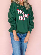 Christmas Sweatshirt Women's Embroidered Ho Ho Letter Round Neck Top c19e79e1-a23a-485a-8a65-dae991e6d325-Max-Origin Trendsi