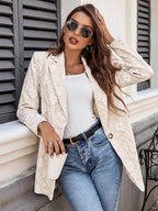 Women's Blazer Floral Jacquard One Button Long Sleeve Jacket c1d90fc794c642c997f1623c236ff9bd-Max-Origin Trendsi