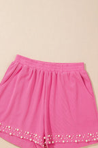 Outfit Set Pink Wpmen's Pearl Ruffled Embellished Top and Shorts Set c1e3e39a-db2e-469a-a41c-5823f8483818-Max-Origin Trendsi