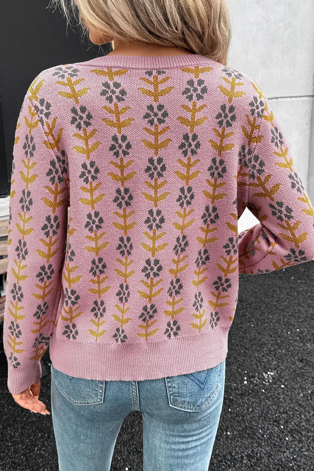 Women's Knit Cardigan Floral Button-Up Long Sleeve Knitwear c1f80a23-a9e8-404d-91ff-f6ef2aa3251a-Max-Origin Trendsi