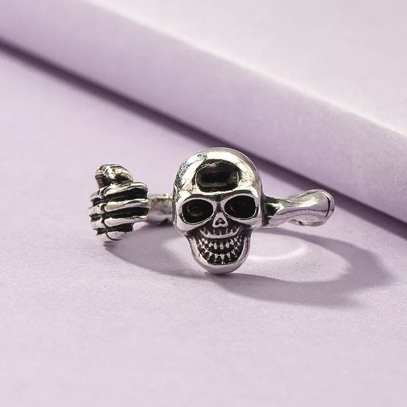 Skull Skeleton Women's Open Ring Silver-Plated Silver One Size c22da66d-b537-4322-b599-3e65d18926aa-Max-Origin Trendsi