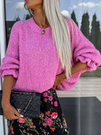 Sweater Round Neck Long Sleeve Soft Warm Solid Knitwear c2390af8-cec4-4af3-bf0a-9381b8738475-Max Trendsi