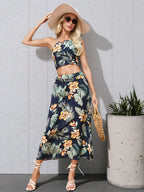 Women's Outfit Set Black Floral Cropped Cami Top and Midi Skirt 2 Pcs c25e7b23169e45e8bafcb0b4d58b4e9c-Max-Origin Trendsi