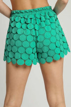 Umgee Shorts Polka Dot Lace Round Cut Out Turquoise Pocketed c26712c0-d1ed-4312-9366-bd9513a33fc2-Max Trendsi