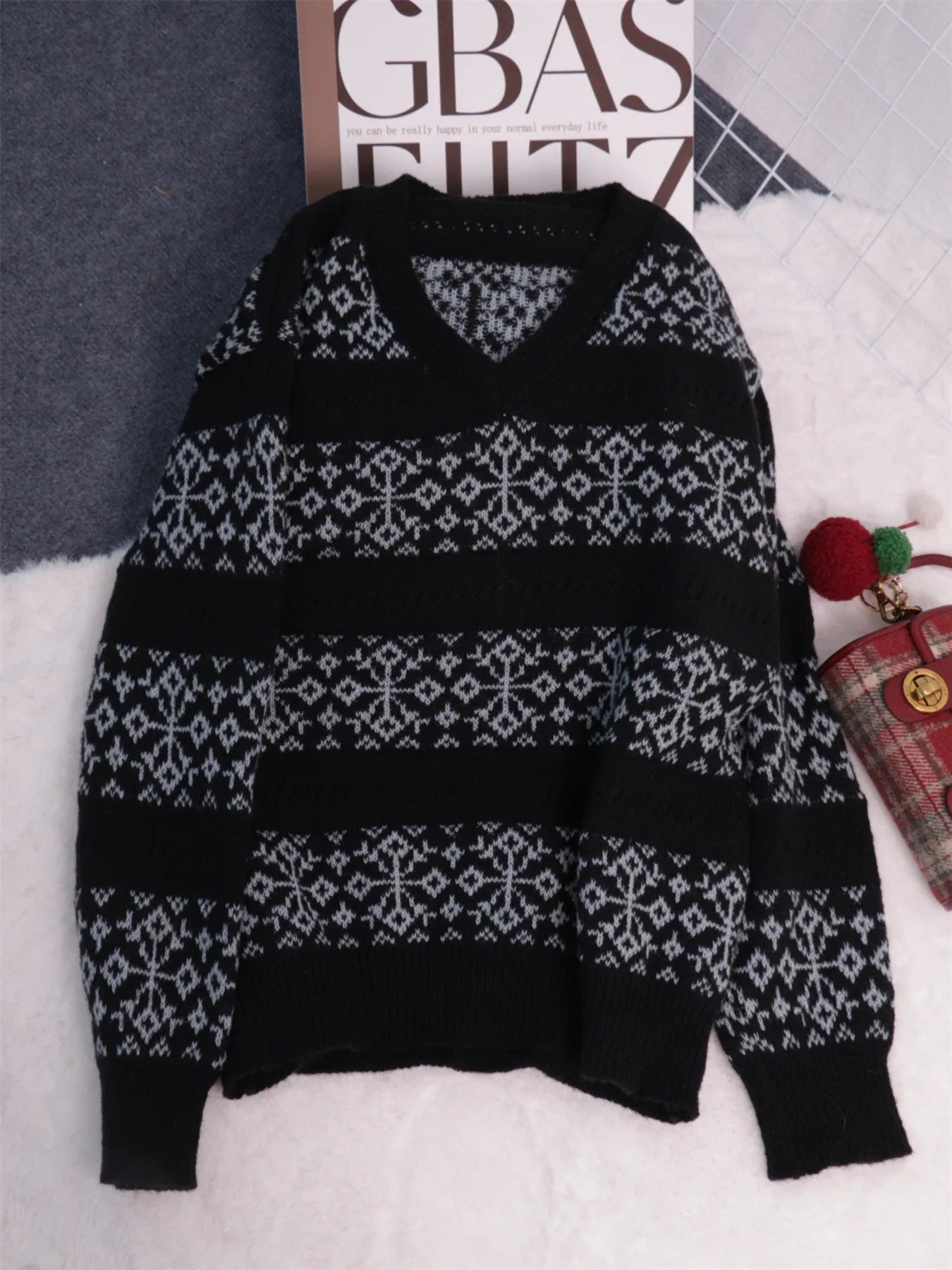 Women's Sweater Contrast Ribbed Hem Long Sleeve Pullover c2eb1b98ccd44487a6f50ff028b0df5e-Max-Origin Trendsi