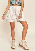 ADORA Drawstring Shorts White Cotton with Pockets White c2f8076d-5ea8-4a89-97c0-eb2608b32cc7-Min Trendsi