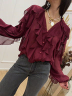 Womens Blouse Ruffled Layered Sheer Long Sleeve Top c303b8d2-b2d0-45ff-be5b-3a4433c87d47-Max-Origin Trendsi