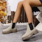 Women's Boots Pu Leather Round Toe Platform Mid Heels Shoes c364be03776e4081a1026005bccd10ca-Max-Origin Trendsi