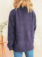 Women's Sweater Round Neck Raglan Sleeve Knit Pullover c370fc4211a74480a88f492ef3ba283e-Max-Origin Trendsi