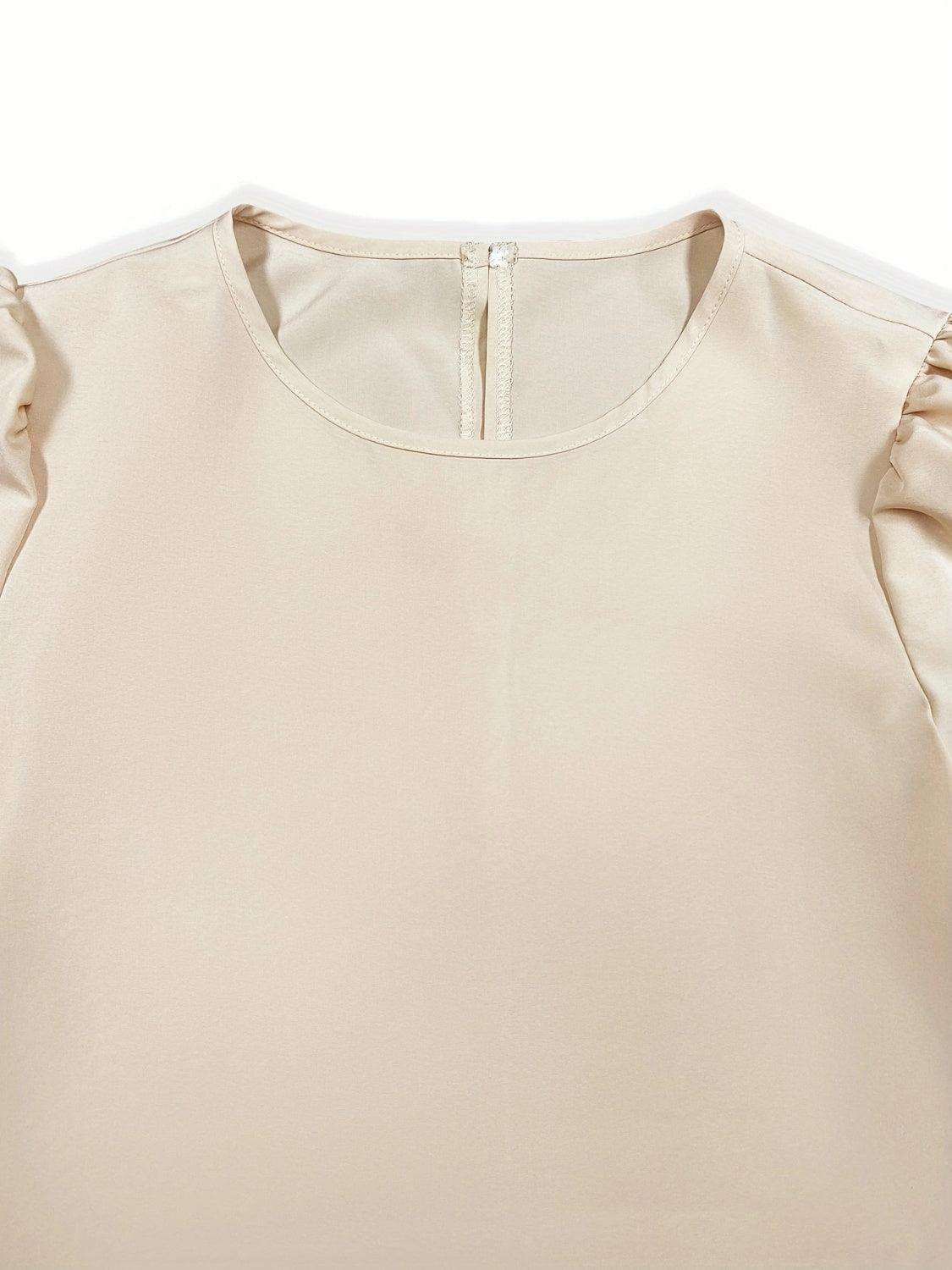 Outfit Set Round Neck Short Sleeve Top and Tied Pants Set c382073a-35b6-4b69-b1b5-d4d8f2a12f93-Max Trendsi