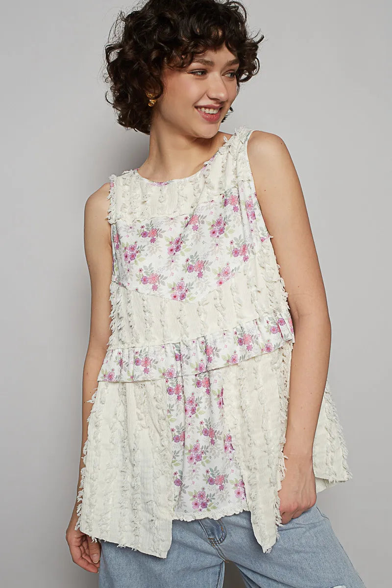 POL Tank Top Floral Lace Textured Round Neck Sleeveless Blouse Ivory c39f6848-d9f1-448a-b930-85cb6b14e5aa-Max-Origin Trendsi