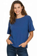 Zenana Cotton Slub Short Sleeve Tee