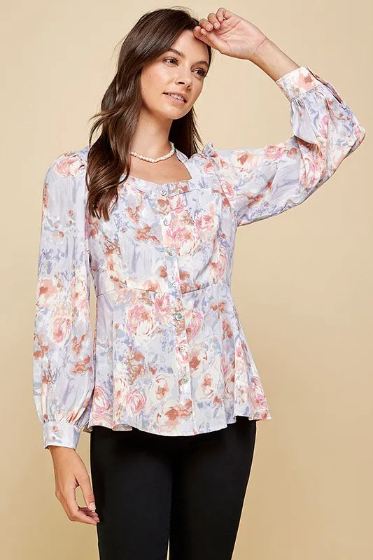 Lime 'N' Chili Floral Blouse Purple Sweetheart Neckline Ruffle Long Sleeve Top c3dc4afb-0196-4f34-ac6d-d0eb09983d8d-Max-Origin Trendsi