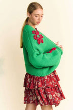 Davi & Dani Floral Applique Cardigan Women Open Front Soft Long Sleeve c4433589-282e-4f1b-9edc-56d877064957-Max Trendsi