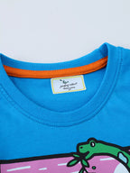 Boy's T-Shirt Cotton Sky Blue Children's Dinosaur Short Sleeve Top c46f7293981c4efcbb556e8c556121a7-Max-Origin Trendsi