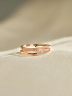 Zircon Ring Women Twist 18K gold-plated 925 Sterling Silver Inlaid Jewelry Rose Gold c4731055-c097-4f6a-a747-6a4bcbe2f53b-Max Trendsi