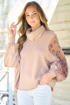 Leopard Knit Top Hailey & Co USA Stock Patchwork Long Sleeve Mocha c4abb4cf-a295-4c3d-82b2-41e6c9912a65-Max Trendsi