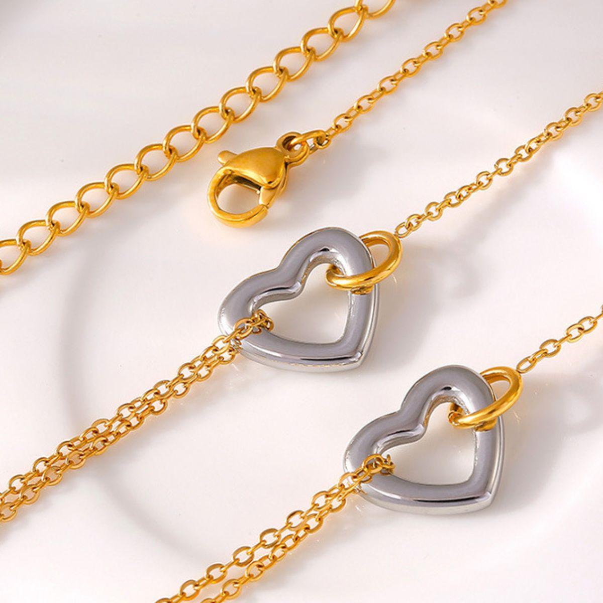 18K Gold-Plated Heart Bracelet Stainless steel Chain c4b0531a-2b86-404a-9bc5-c0b6f3c142b5-Max Trendsi
