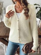 Cardigan Button Up V-Neck Long Sleeve Single Breasted Soft Knitwear c4dcc796-c7d8-4321-9115-e56cc0734c84-Max Trendsi