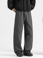 Men's Plus Size Quilted Loose-Fit Pants with Drawstring Waist