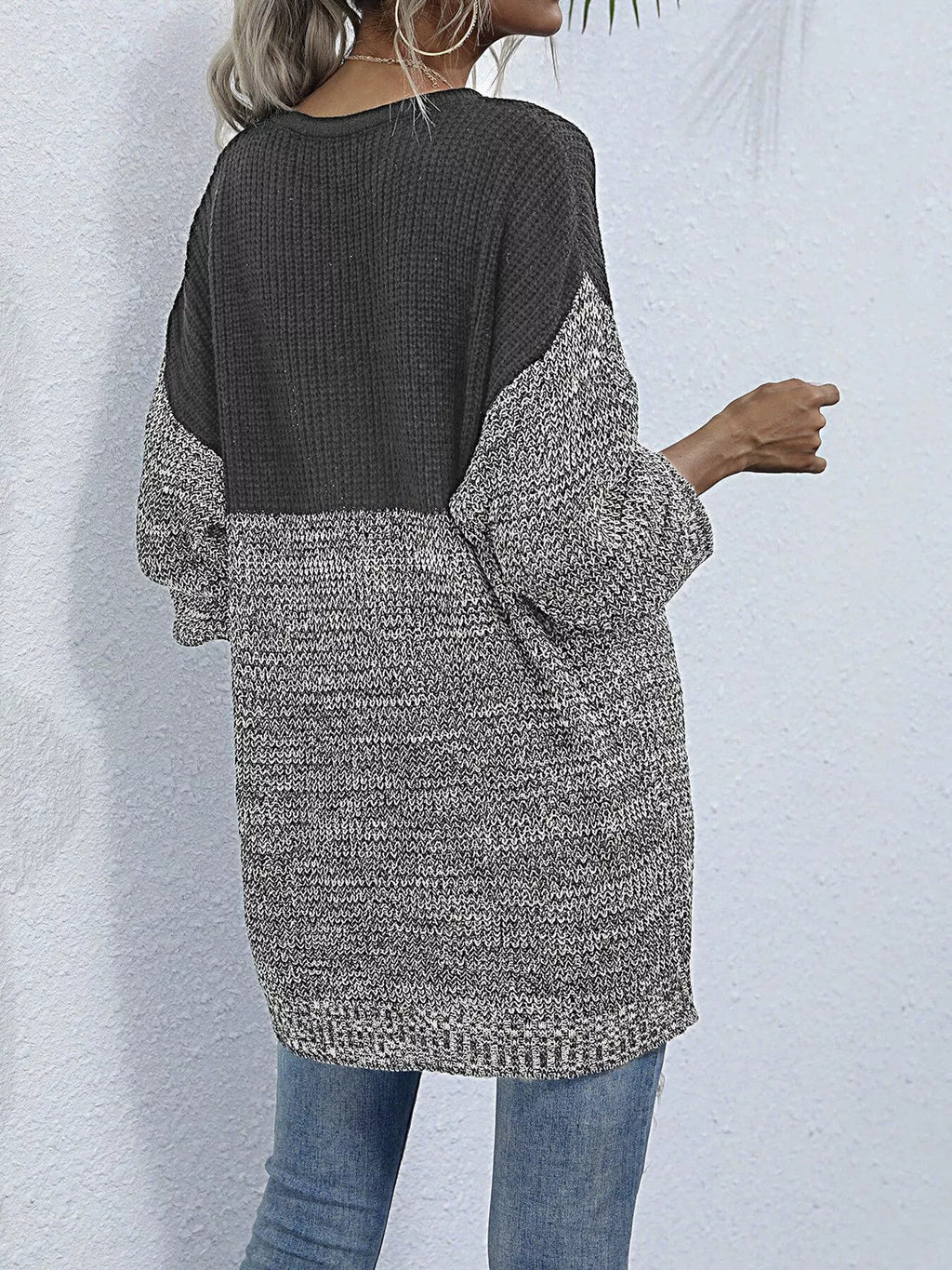 Women's Oversized Sweater Color Block Long Sleeve Knitwear c4fab3b3-39d9-4873-8d7c-34180b305d0a-Max-Origin Trendsi