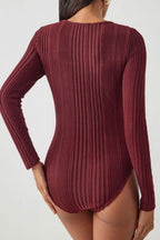 Bodysuit Ribbed Knit Cutout Bust Round Neck Long Sleeve Top c511613c-c1c0-439c-8d1f-2ddfdd9667cc-Min Trendsi