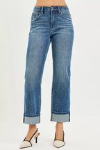 RISEN Womens Straight Jeans 4 Way Stretch Slouchy with Cuffed Hem Plus Sizes c52f648e3fcc4418a8fd01f33629e50e-Max-Origin Trendsi