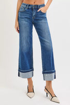 RISEN Womens Straight Jeans Mid Rise Ankle with Cuffed Hem c544c082cb7b4772a8251285874706e6-Max-Origin Trendsi