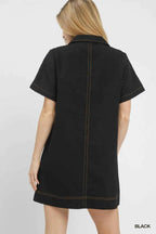 Umgee Shift Mini Dress Black Eyelet Cotton Short Sleeve with Pocket c55ee94d-9fcb-44ac-ba97-31dda8d26222-Max-Origin Trendsi