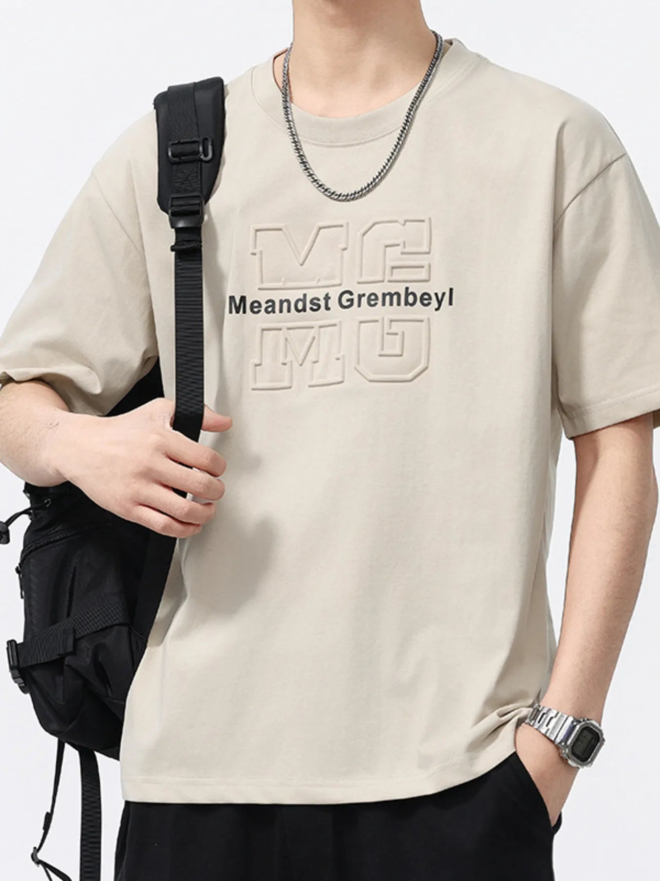 Men's Casual T-Shirt Round Neck Oversized Short Sleeve Top Plus Sizes