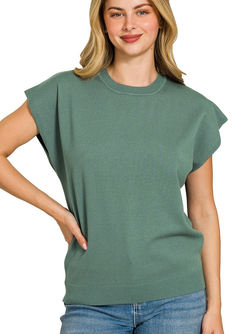 Viscose Round-Neck Short Sleeve Sweater for Comfortable, Stylish Everyday Wear