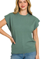 Viscose Round-Neck Short Sleeve Sweater for Comfortable, Stylish Everyday Wear