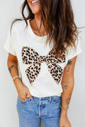 Leopard Bow Graphic Relaxed Fit T-Shirt