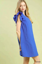 Umgee Shift Mini Dress Ocean Blue Seersucker Ruffle Short Sleeve c5d78d04-7593-4ef5-9681-d9d8d9304193-Max-Origin Trendsi
