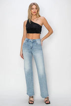 RISEN Straight Jeans High Rise Light Blue Washed c5db1e6b7e774afc9191393becfe5dd5-Max-Origin Trendsi