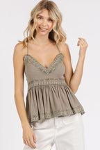Mittoshop V-Neck Cami Crisscross Back Lace Detail Mocha c5f98730-12bc-4933-a99b-4d64c1ef6738-Min Trendsi