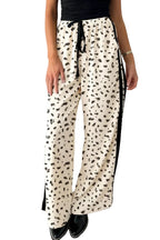 Leopard Print Side Stripe Loose Fit Drawstring Pants