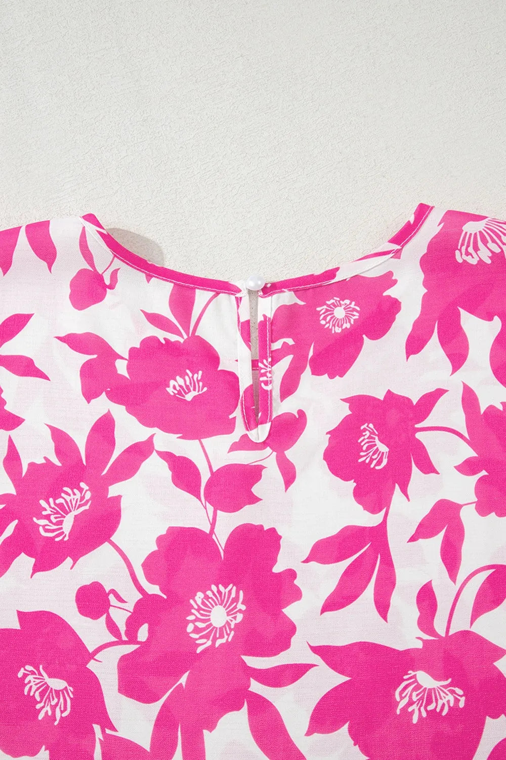 Women's Blouse Floral Print Hot Pink Short Sleeve Casual Top c62de838-70ee-4ec3-af9b-33de4bab8c1f-Max-Origin Trendsi