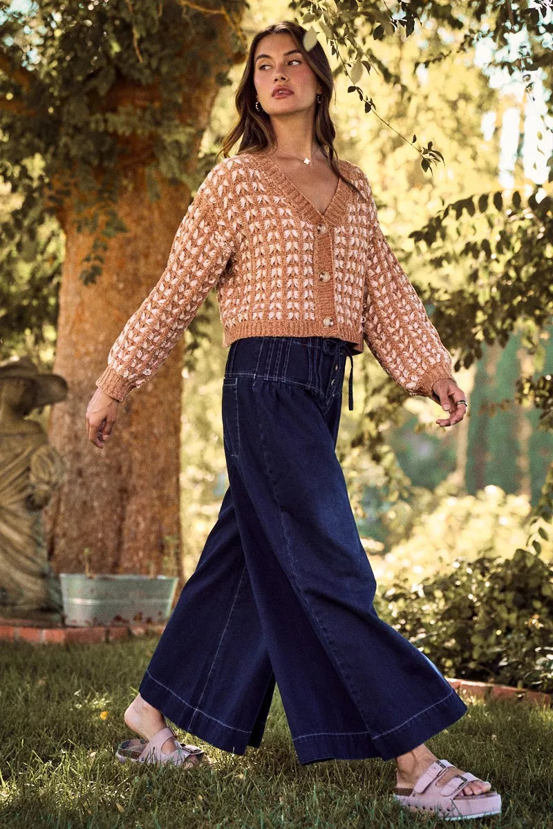 SO ME Soft Chenille Yarn Textured Button Sweater Cardigan c63939c85af64a7a804dedf2bfe745ab-Max-Origin Trendsi