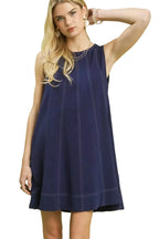 Umgee Sleeveless Linen Swing Dress