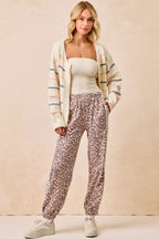 BiBi Women Leopard Track Pants Side Lines Elastic Waist with Pockets c64e09c2a00e45baa02d871aa1bd3c04-Max-Origin Trendsi