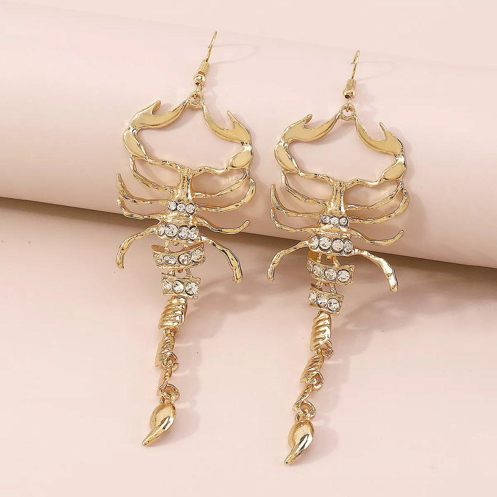 Scorpion Dangle Earrings 18K Gold-Plated Rhinestone Jewelry Gold onesize c65446b6-0cd5-4f11-a39e-286b14dfc00b-Max-Origin Trendsi