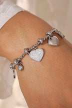 Women Charm Bracelet Inland Zircon Heart Titanium Steel 18K gold-plated Silver One Size c67a4c01-d5d6-4e9f-a7c3-8d8e37811a07-Max Trendsi