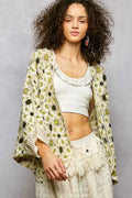 POL Crochet Cardigan Green Multi Open Front Floral Pattern GREEN MULTI One Size c67c4aa3-5500-406e-bb02-9def3f3a3fd0-Max-Origin Trendsi