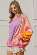 Sweatshirt Color Block Exposed Seam with Pockets c67c8f95-18d4-48b1-8f3a-83df96adf714-Max Trendsi